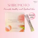 ShiroMoto Botanical Beverage Mix of Strawberry Powder, Rose Petal Extract and Rice Ceramide Powder (Expiry Date: 05/26)
