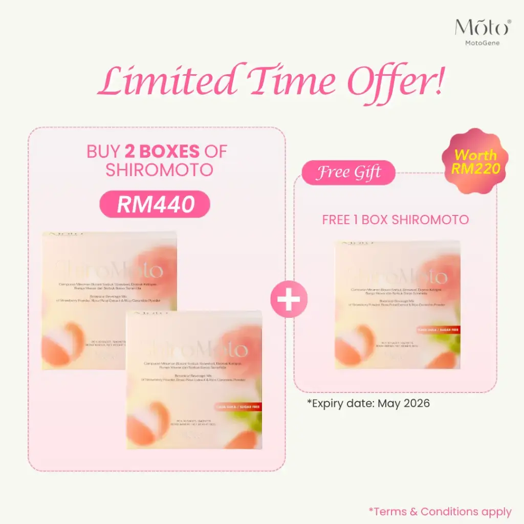 Buy 2 boxes of ShiroMoto Free 1 Box of ShiroMoto (Expiry Date: May 2026)(November-December '25)