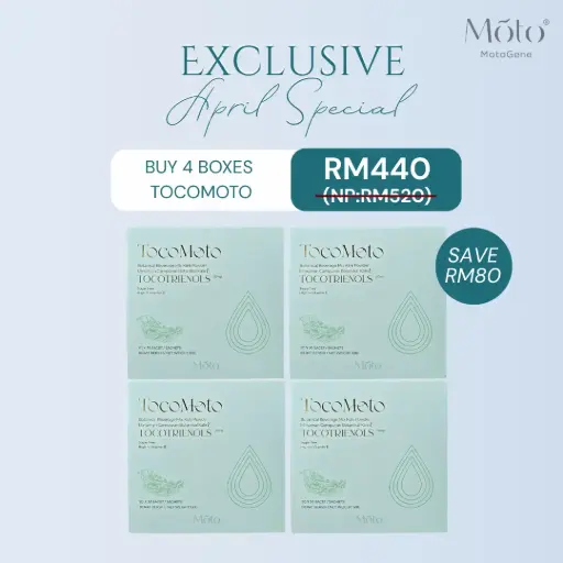 4 boxes TocoMoto @RM440 (save RM80)