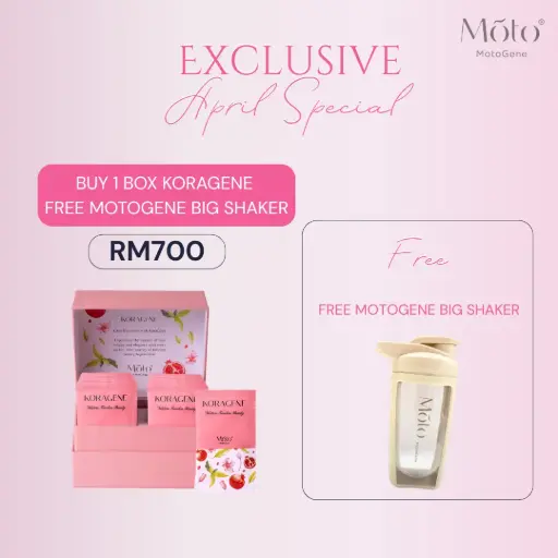 Buy 1 box KoraGene + Free big shaker (RM700)