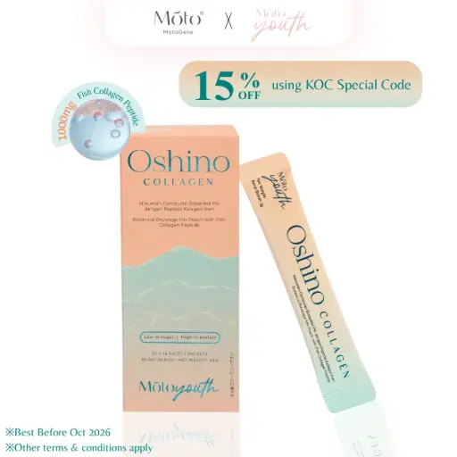 [OS14] Oshino Collagen Botanical Beverage Mix Peach with Fish Collagen Peptide (14 Sachets)