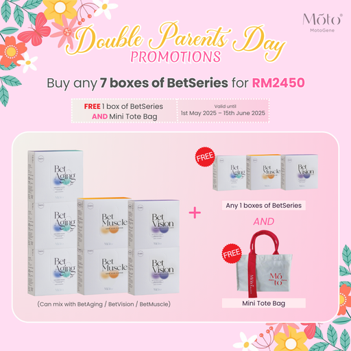Parents Day - Buy 7 boxes of BetSeries (Free 1 box of BetSeries + MotoGene Mini Tote Bag)