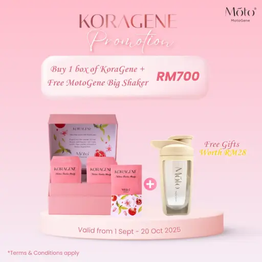Limited Time Promotion - Buy 1 box of KoraGene + Free MotoGene Big Shaker