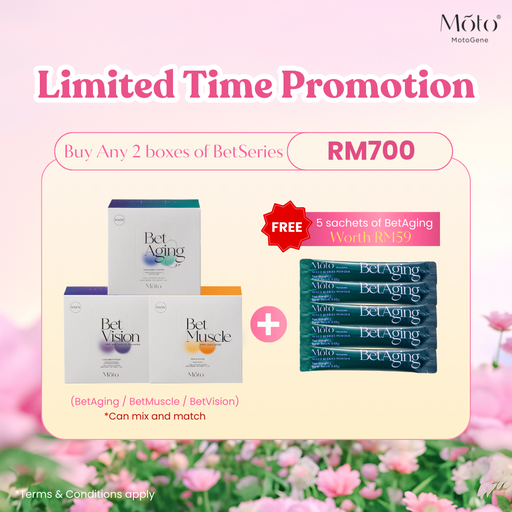 Limited Time Promotion - 2 boxes BetSeries Free 5 sachets BetAging