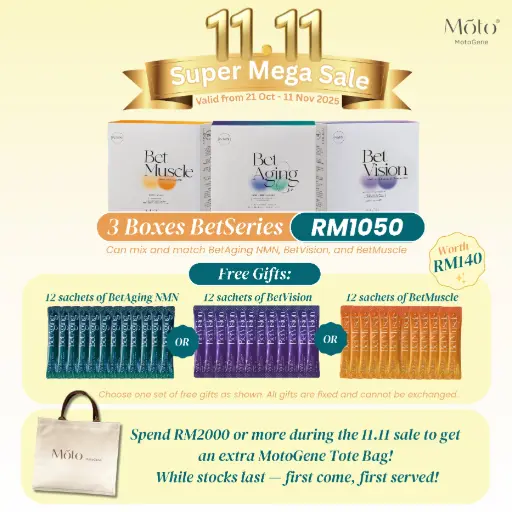 Buy 3 boxes BetSeries + Free 12 sachets BetSeries (MotoGene 11.11 Promotion)