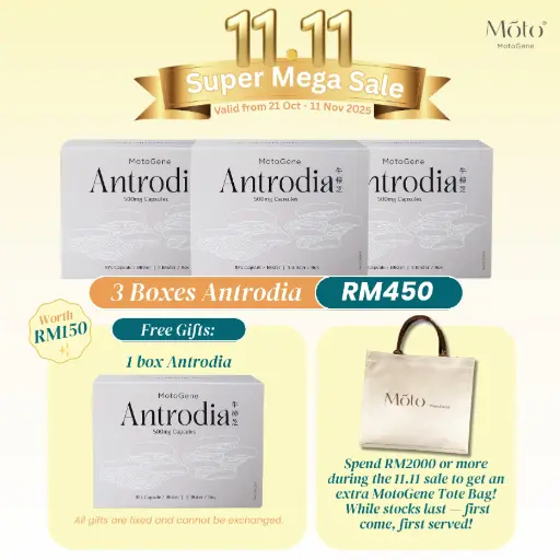 Buy 3 boxes Antrodia + Free 1 box Antrodia (MotoGene 11.11 Promotion) 